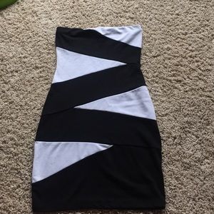 Striped black and white dress