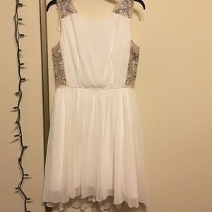 High-low white dress