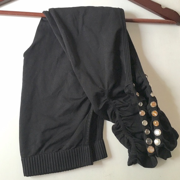 Jeweled black Tanco Legging, OSFA, (fits s/m) - Picture 1 of 4