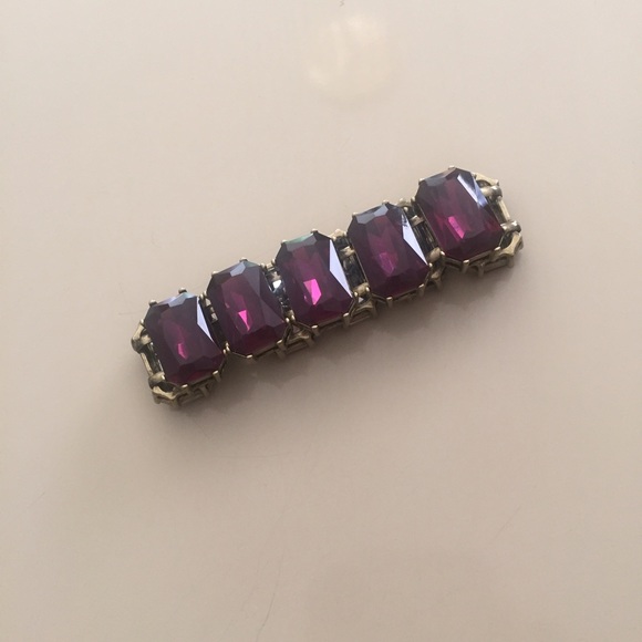 Amethyst-hued glass statement bracelet
