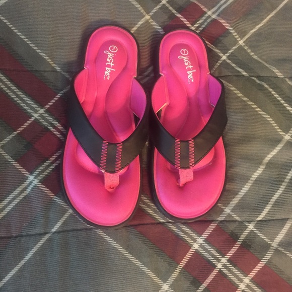 Black and pink sandals