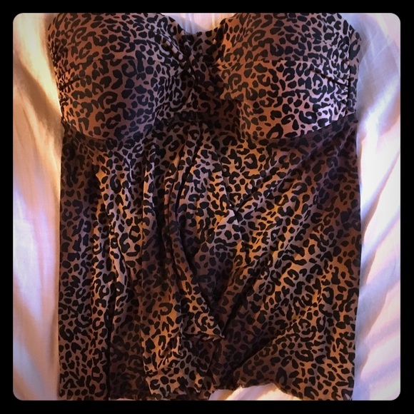 Swim top tankini cheetah! Chiffon! Sexy L