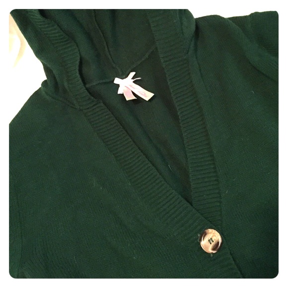 Dark green hooded cardigan