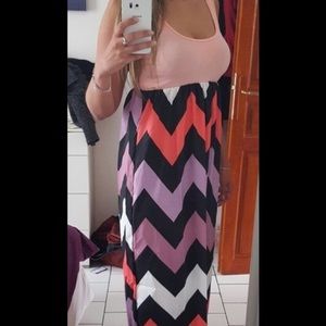 Sexy chevron maxi BOHO beach dress