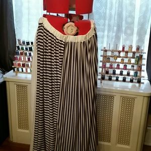 Hand made white striped skirt