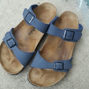 Birkenstock navy blue strap sandals! Betula