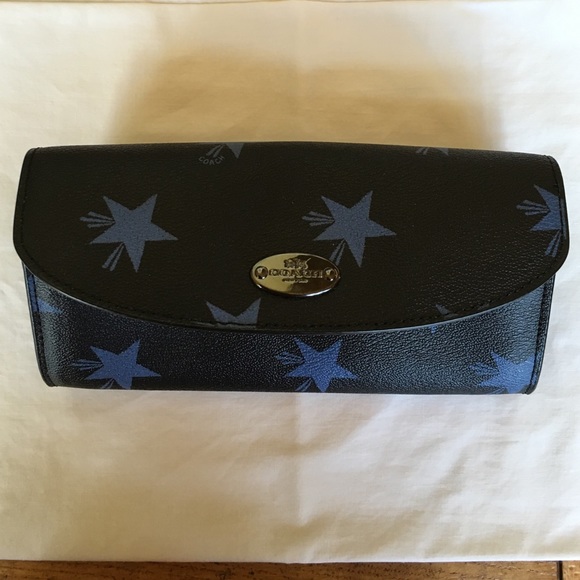 Coach Wallet Navy Blue With Stars New With Tags