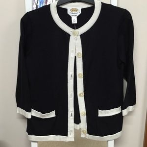 Black/white Talbots cardigan
