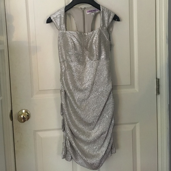 Adrianna Papell Silver Sparkle Dress
