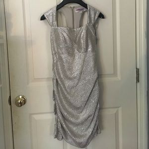 Adrianna Papell Silver Sparkle Dress