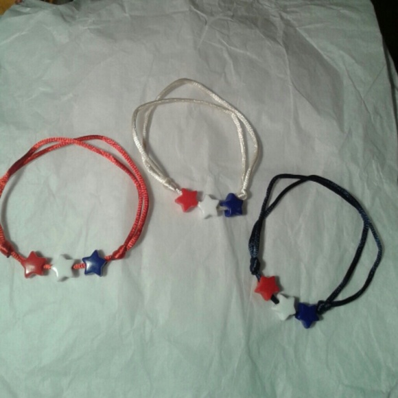 3 Red,White and Blue Bracelets