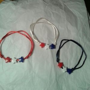 3 Red,White and Blue Bracelets
