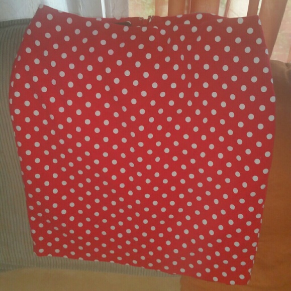 Talbots Red/White Polka-dot Skirt