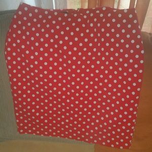 Talbots Red/White Polka-dot Skirt