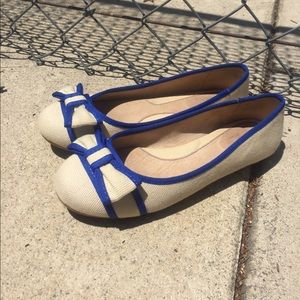 Blue and white flats