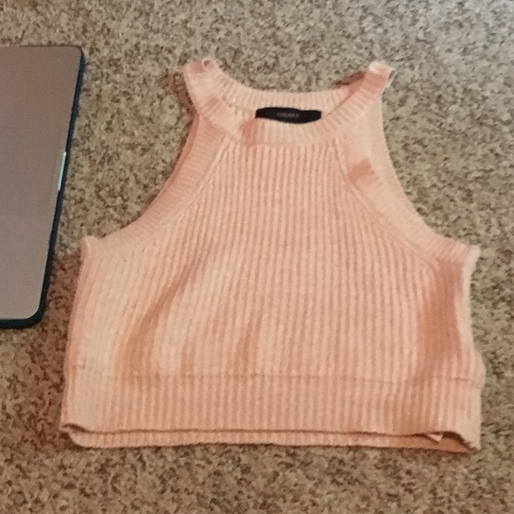 Ribbed sleeveless blush pink forever 21 crop top
