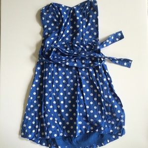Target Blue Polka Dot Dress -Sweetheart neckline