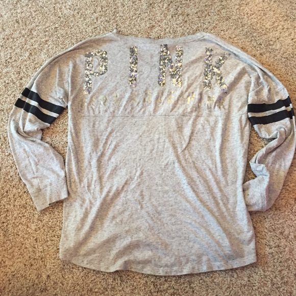 Pink V-Neck Long Sleeve