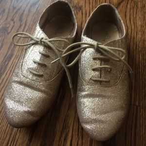 Gold Glitter Oxfords
