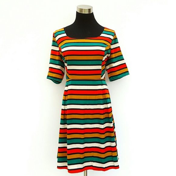 Poema Striped Dress - Picture 2 of 4