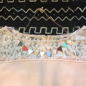 NWT Blush Sheath Dress w/ Lace Detail