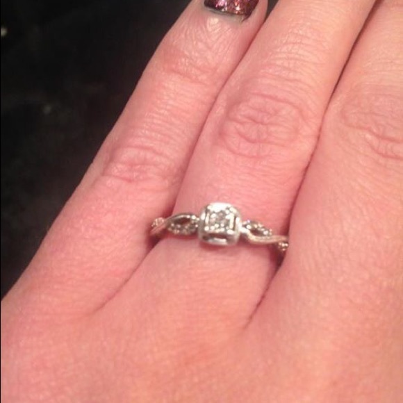 Sterling silver and diamond ring