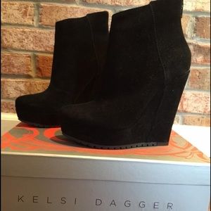 Kelsi Dagger suede platform bootie