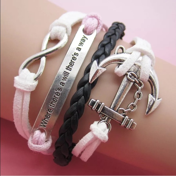 White & Pink Nautical Multilayer Bracelet