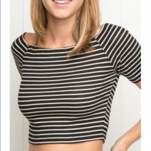 Striped Off-the-Shoulder Brandy Melville Top🐚🌞
