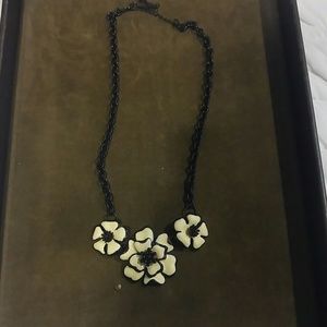 White and black enamel necklace