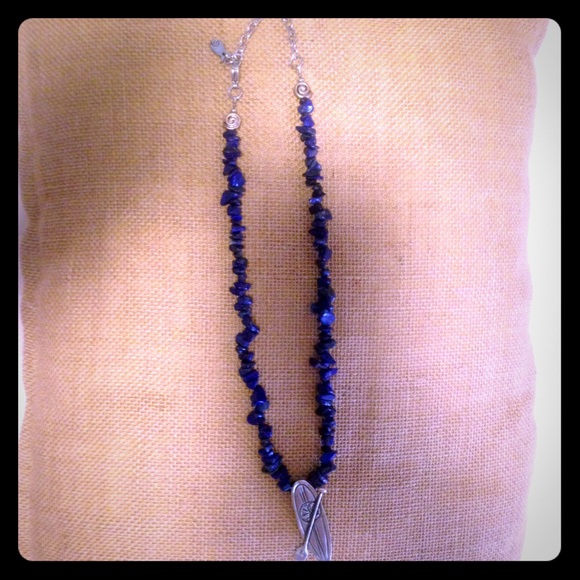 Blue and Silver Paddle Board Necklace