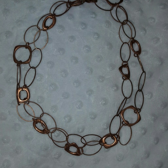 Bronze colored link necklace