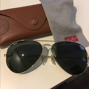 Ray Ban Gold Aviators in LARGE size