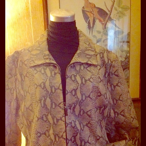 Snakeskin cropped jacket