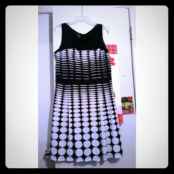 Black and white skater dress