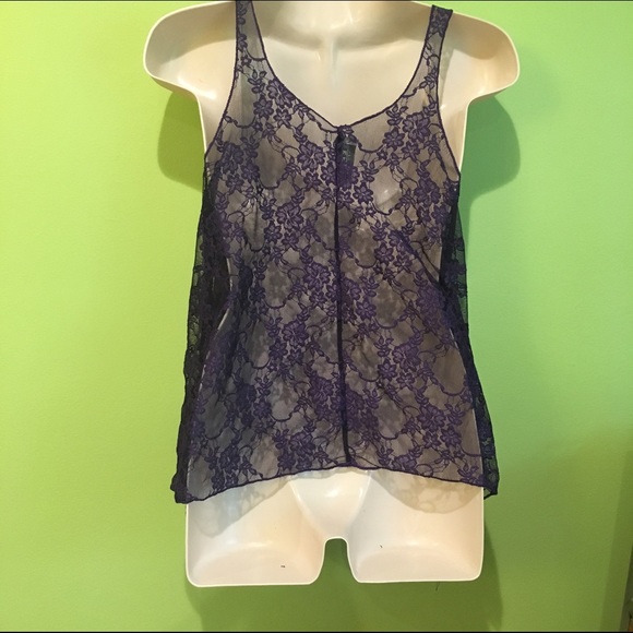🔥 GORGEOUS Purple Lace Detailed Flowy Tanm - Picture 2 of 3