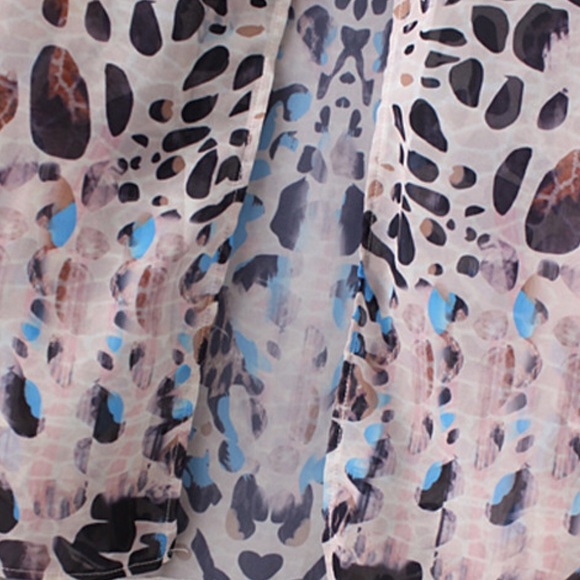 Leopard Print Sheer Chiffon Kimono  Coverup - Picture 4 of 4