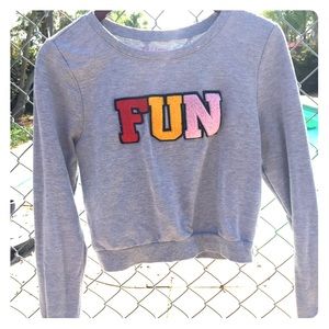 Gray crop top sweater