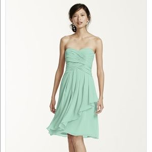 David's Bridal Bridesmaid Mint Color Dress F14847