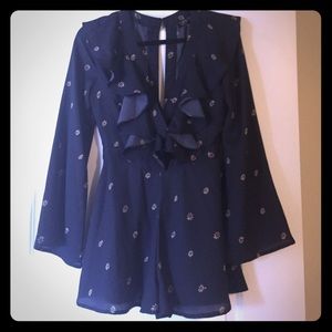 Topshop navy romper size 4