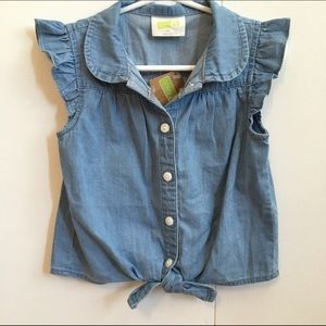 NWT Toddler girls 3T denim sleeveless tie top