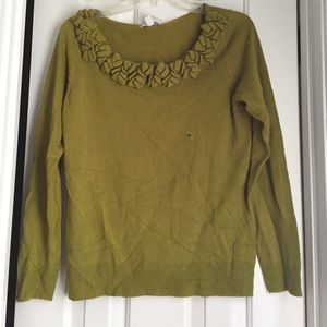 Embellished scoop neck sweater
