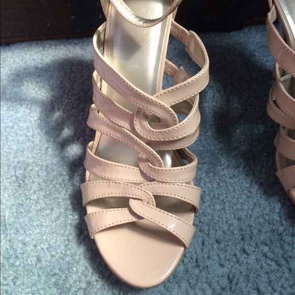 Nude Sandal Heels with Zip Back - Picture 3 of 3