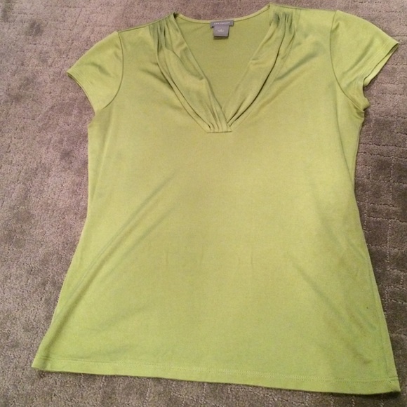 Ann Taylor shirt sleeve lime green top
