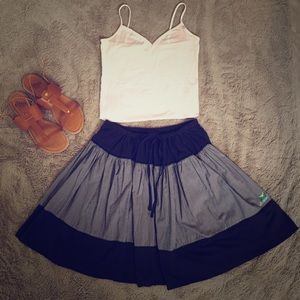 Navy Striped Skirt