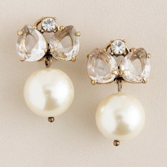 J Crew Crystal & Pearl Earring