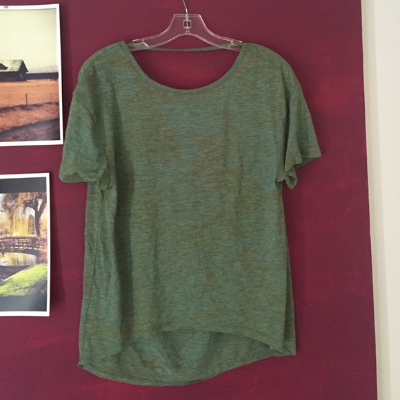 Green open back t-shirt