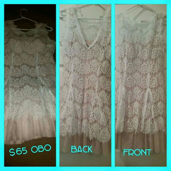 Betsey & Adam Fit & Flare Lace Dress