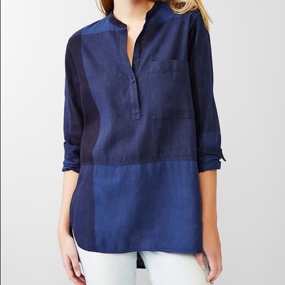 MOVING SALE! NWT Gap Indigo checkered tunic