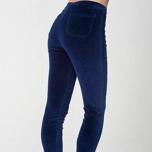 American Apparel Navy Blue Velvet Easy Jean